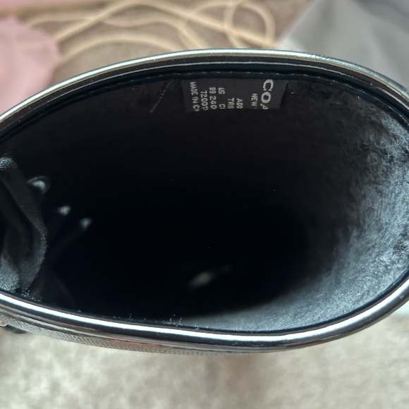 Coach Black Tristee Outline Rain Boots SG C/rub sz 8m black / smoke black - Picture 10 of 10